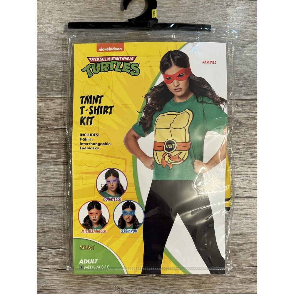 Teenage Mutant Ninja Turtles TMNT Costume T-Shirt Kit Adult M 8-10 Nickelodeon‎